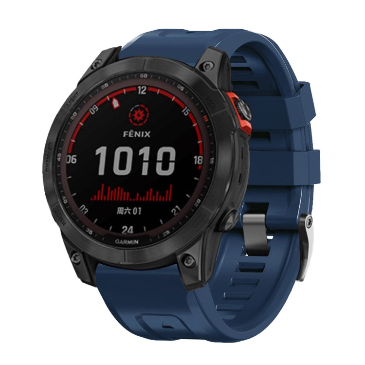 สายนาฬิกาซิลิโคนหัวเข็มขัดเหล็กสีดำแบบสกรู, For Garmin Forerunner 965 / 955 / 945 / 935, For Garmin Tactix 7 Pro / Fenix 7X  / 6X Pro