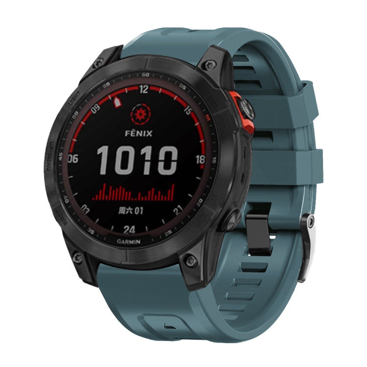 สายนาฬิกาซิลิโคนหัวเข็มขัดเหล็กสีดำแบบสกรู, For Garmin Forerunner 965 / 955 / 945 / 935, For Garmin Tactix 7 Pro / Fenix 7X  / 6X Pro