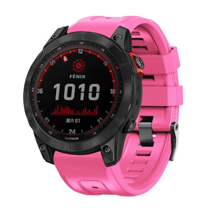 สายนาฬิกาซิลิโคนหัวเข็มขัดเหล็กสีดำแบบสกรู, For Garmin Forerunner 965 / 955 / 945 / 935, For Garmin Tactix 7 Pro / Fenix 7X  / 6X Pro