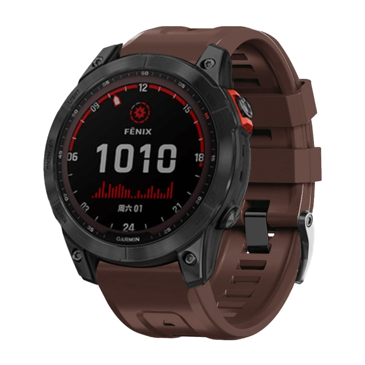 สายนาฬิกาซิลิโคนหัวเข็มขัดเหล็กสีดำแบบสกรู, For Garmin Forerunner 965 / 955 / 945 / 935, For Garmin Tactix 7 Pro / Fenix 7X  / 6X Pro
