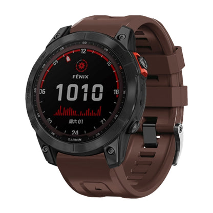 สายนาฬิกาซิลิโคนหัวเข็มขัดเหล็กสีดำแบบสกรู, For Garmin Forerunner 965 / 955 / 945 / 935, For Garmin Tactix 7 Pro / Fenix 7X  / 6X Pro