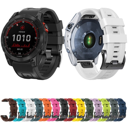 สายนาฬิกาซิลิโคนหัวเข็มขัดเหล็กสีดำแบบสกรู, For Garmin Forerunner 965 / 955 / 945 / 935, For Garmin Tactix 7 Pro / Fenix 7X  / 6X Pro