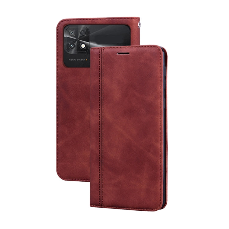 Frosted ธุรกิจแม่เหล็กพลิกแนวนอนกรณีโทรศัพท์ PU, For Xiaomi Poco M4 5G/Poco M5/Redmi Note 11R, For Xiaomi Poco C40, For Xiaomi Redmi 10A 4G