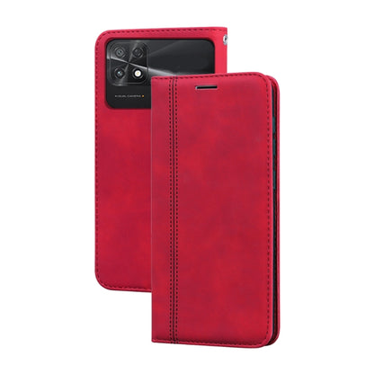 Frosted ธุรกิจแม่เหล็กพลิกแนวนอนกรณีโทรศัพท์ PU, For Xiaomi Poco M4 5G/Poco M5/Redmi Note 11R, For Xiaomi Poco C40, For Xiaomi Redmi 10A 4G