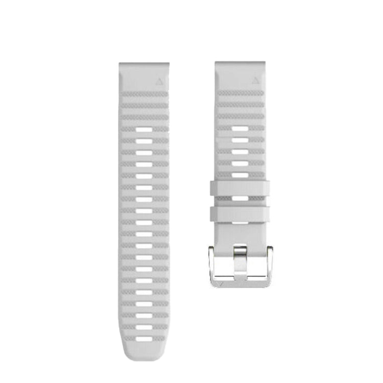 สายนาฬิกาซิลิโคนหัวเข็มขัดเหล็กสีเงินสกรู, For Garmin Forerunner 965 / 955 / 945 / 935, For Garmin Tactix 7 Pro / Fenix 7X / 6X Pro