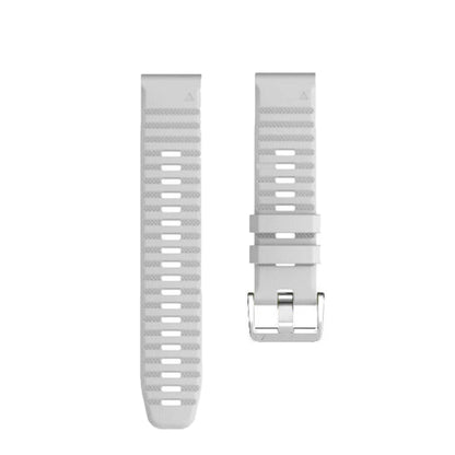 สายนาฬิกาซิลิโคนหัวเข็มขัดเหล็กสีเงินสกรู, For Garmin Forerunner 965 / 955 / 945 / 935, For Garmin Tactix 7 Pro / Fenix 7X / 6X Pro