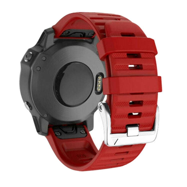 สายนาฬิกาซิลิโคนหัวเข็มขัดเหล็กสีเงินสกรู, For Garmin Forerunner 965 / 955 / 945 / 935, For Garmin Tactix 7 Pro / Fenix 7X / 6X Pro