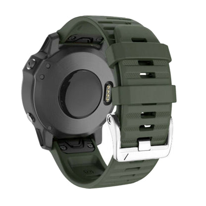 สายนาฬิกาซิลิโคนหัวเข็มขัดเหล็กสีเงินสกรู, For Garmin Forerunner 965 / 955 / 945 / 935, For Garmin Tactix 7 Pro / Fenix 7X / 6X Pro