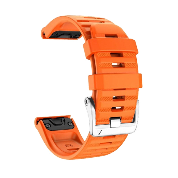 สายนาฬิกาซิลิโคนหัวเข็มขัดเหล็กสีเงินสกรู, For Garmin Forerunner 965 / 955 / 945 / 935, For Garmin Tactix 7 Pro / Fenix 7X / 6X Pro