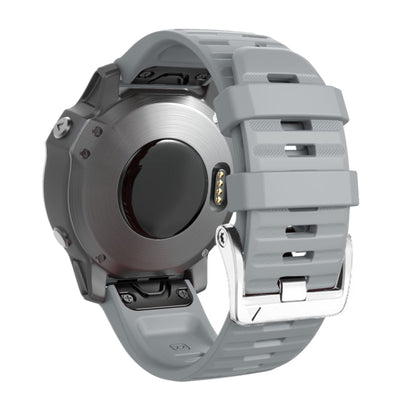 สายนาฬิกาซิลิโคนหัวเข็มขัดเหล็กสีเงินสกรู, For Garmin Forerunner 965 / 955 / 945 / 935, For Garmin Tactix 7 Pro / Fenix 7X / 6X Pro
