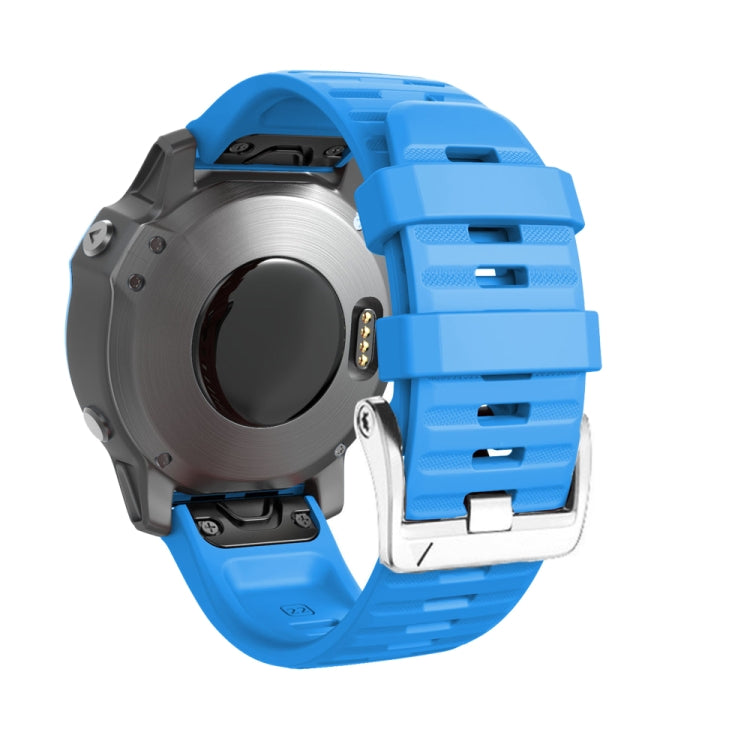 สายนาฬิกาซิลิโคนหัวเข็มขัดเหล็กสีเงินสกรู, For Garmin Forerunner 965 / 955 / 945 / 935, For Garmin Tactix 7 Pro / Fenix 7X / 6X Pro