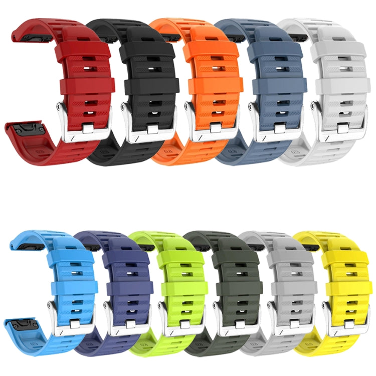 สายนาฬิกาซิลิโคนหัวเข็มขัดเหล็กสีเงินสกรู, For Garmin Forerunner 965 / 955 / 945 / 935, For Garmin Tactix 7 Pro / Fenix 7X / 6X Pro