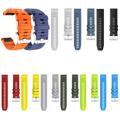 สายนาฬิกาซิลิโคนหัวเข็มขัดเหล็กสีเงินสกรู, For Garmin Forerunner 965 / 955 / 945 / 935, For Garmin Tactix 7 Pro / Fenix 7X / 6X Pro