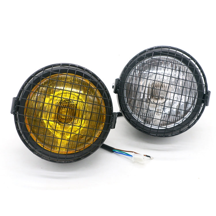 รถจักรยานยนต์ Reticular Retro โคมไฟ LED อุปกรณ์เสริมการปรับเปลี่ยนไฟหน้าสำหรับ Halley CG125 / GN125, DM-DD-023, DM-DD-023 (Yellow)