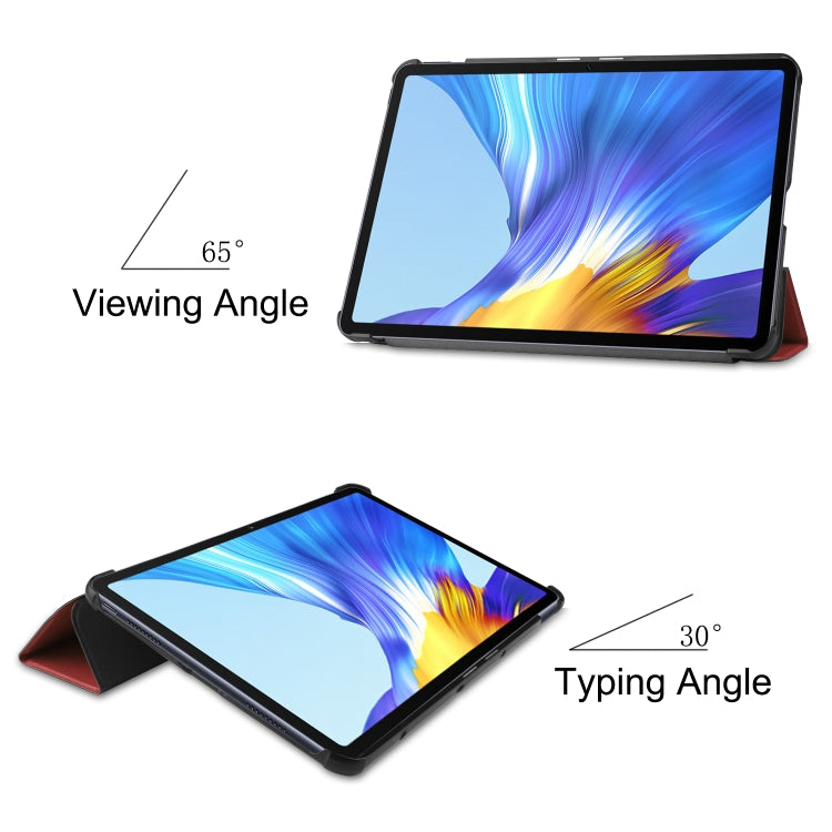 สำหรับ Huawei Honor V6 / MatePad 10.4 นิ้ว Universal Solid Color Anti-fall แนวนอนพลิกแท็บเล็ตพีซีซองหนังพร้อมตัวยึด Tri-fold & Sleep / Wake-up, For Huawei Honor V6 / MatePad 10.4 inch