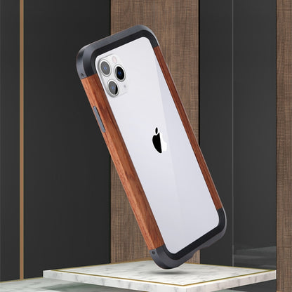 R-JUST เคสโลหะ + กรอบไม้, For iPhone 11 Pro, For iPhone X / XS