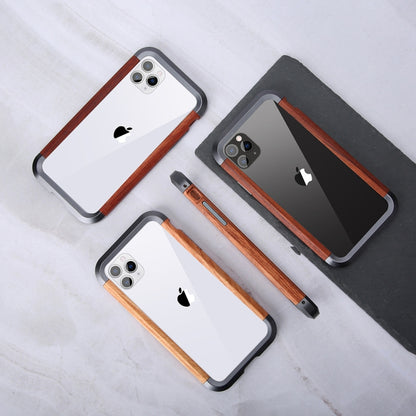 R-JUST เคสโลหะ + กรอบไม้, For iPhone 11 Pro, For iPhone X / XS