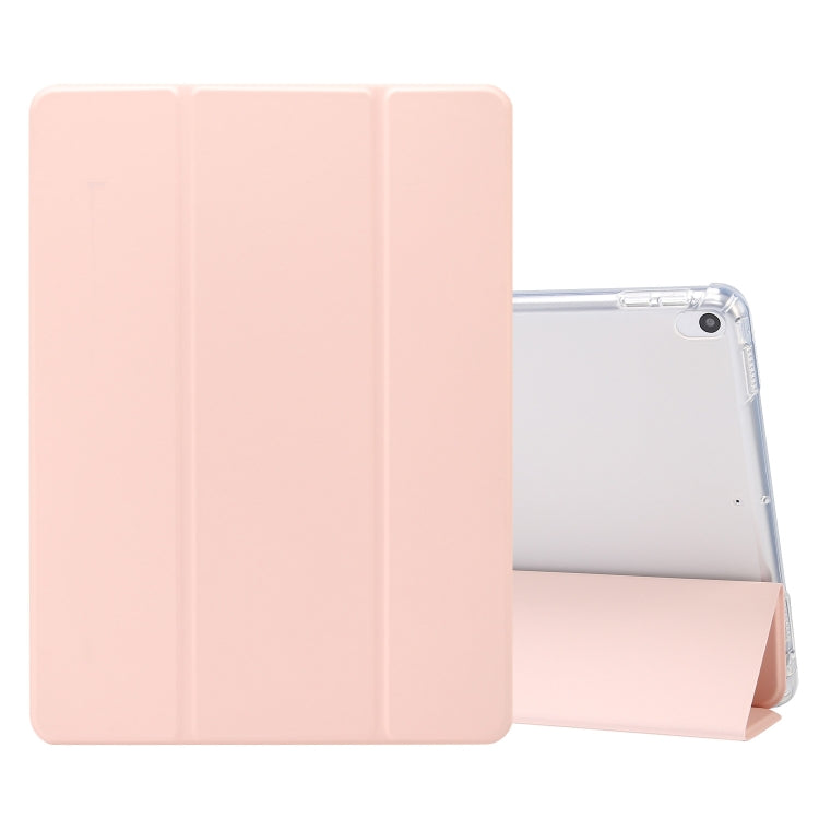 3-folded Electric Pressed Skin Texture พลิกแนวนอนกันกระแทกซองหนัง TPU + PU โปร่งใสพร้อมตัวยึดและช่องเสียบปากกา & ฟังก์ชั่น Sleep / Wake-up, For iPad Air (2019)/Pro 10.5 (2017), For iPad mini (2019) / mini 4, For iPad Pro 11 inch (2020)
