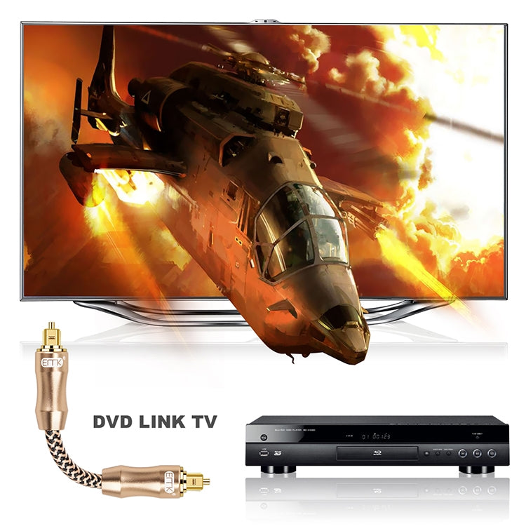 EMK Gold-plated TV Digital Audio Optical Fiber Connecting Cable, 1m, 1.5m, 2m, 3m, 5m, 8m, 10m, 15m, 20m, 25m, 30m