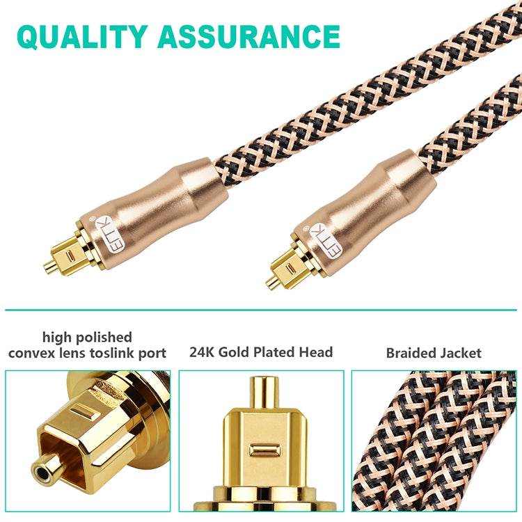 EMK Gold-plated TV Digital Audio Optical Fiber Connecting Cable, 1m, 1.5m, 2m, 3m, 5m, 8m, 10m, 15m, 20m, 25m, 30m