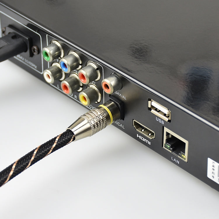 EMK Square Port ไปยัง Round Port Set-top Box สายเคเบิลเชื่อมต่อใยแก้วนำแสงระบบเสียงดิจิตอล, 1m, 1.5m, 2m, 3m, 5m, 10m