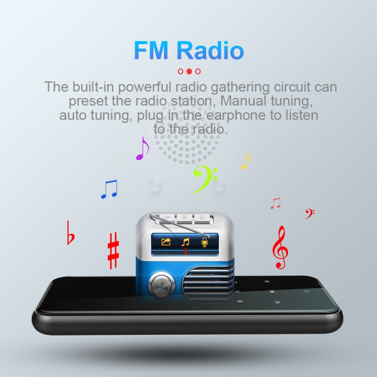 M15 เครื่องบันทึกเสียงอัจฉริยะมัลติฟังก์ชั่น MP3 เสียงไฮไฟ เครื่องเล่นเพลง Walkman, 4GB, 8GB, 16GB, 32GB