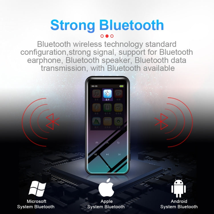 M15 เครื่องบันทึกเสียงอัจฉริยะมัลติฟังก์ชั่น MP3 ไฮไฟ เครื่องเล่นเพลง Walkman รุ่นบลูทูธ, 4GB, 8GB, 16GB, 32GB