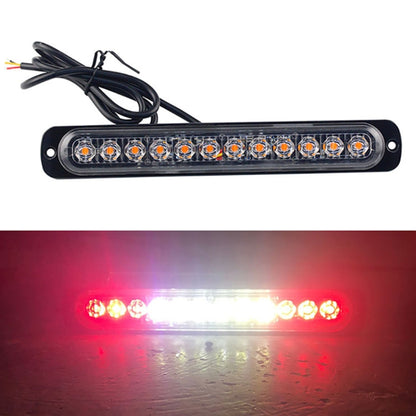 DC12V-24V / 36W รถบรรทุกฉุกเฉิน Strobe ไฟเตือนแฟลช 12LEDs ไฟด้านข้างยาวบางเฉียบ, DC12V-24V / 36W