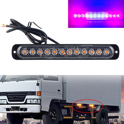 DC12V-24V / 36W รถบรรทุกฉุกเฉิน Strobe ไฟเตือนแฟลช 12LEDs ไฟด้านข้างยาวบางเฉียบ, DC12V-24V / 36W
