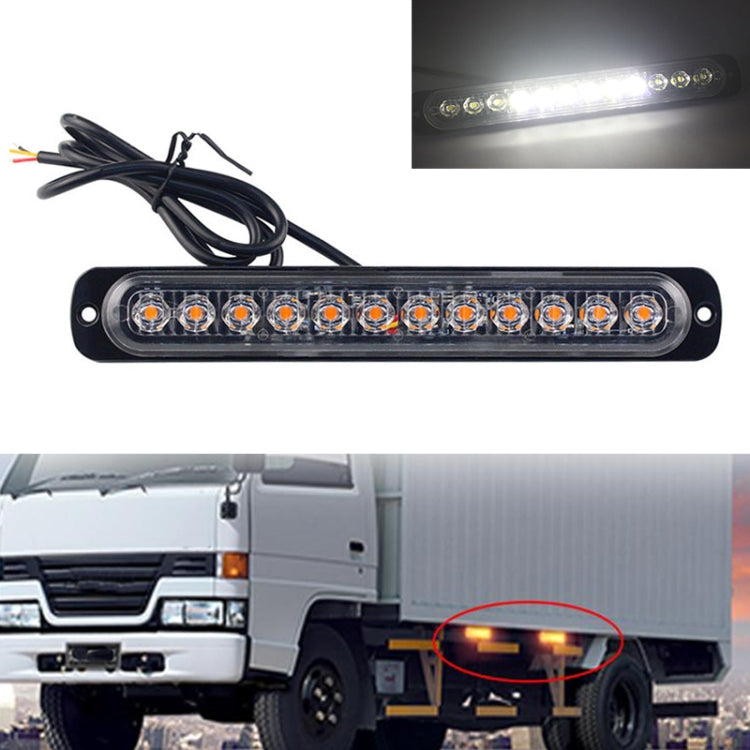 DC12V-24V / 36W รถบรรทุกฉุกเฉิน Strobe ไฟเตือนแฟลช 12LEDs ไฟด้านข้างยาวบางเฉียบ, DC12V-24V / 36W