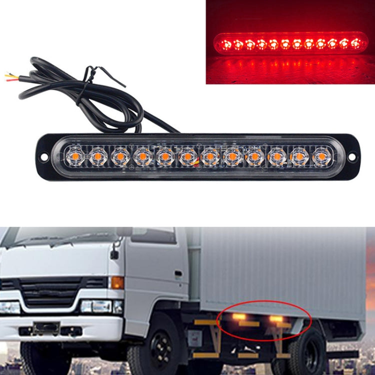 DC12V-24V / 36W รถบรรทุกฉุกเฉิน Strobe ไฟเตือนแฟลช 12LEDs ไฟด้านข้างยาวบางเฉียบ, DC12V-24V / 36W