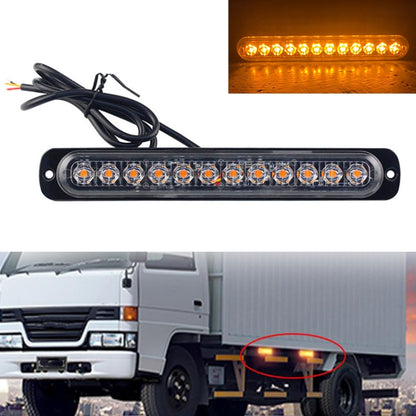 DC12V-24V / 36W รถบรรทุกฉุกเฉิน Strobe ไฟเตือนแฟลช 12LEDs ไฟด้านข้างยาวบางเฉียบ, DC12V-24V / 36W