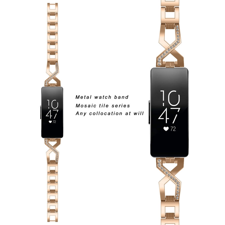 สำหรับ Fitbit Inspire/Inspire HR Metal Cross Chain A ประเภท สายนาฬิกาข้อมือสำหรับเปลี่ยนสายนาฬิกา