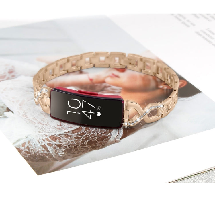 สำหรับ Fitbit Inspire/Inspire HR Metal Cross Chain A ประเภท สายนาฬิกาข้อมือสำหรับเปลี่ยนสายนาฬิกา