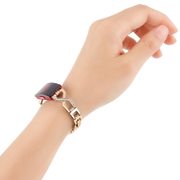สำหรับ Fitbit Inspire/Inspire HR Metal Cross Chain A ประเภท สายนาฬิกาข้อมือสำหรับเปลี่ยนสายนาฬิกา