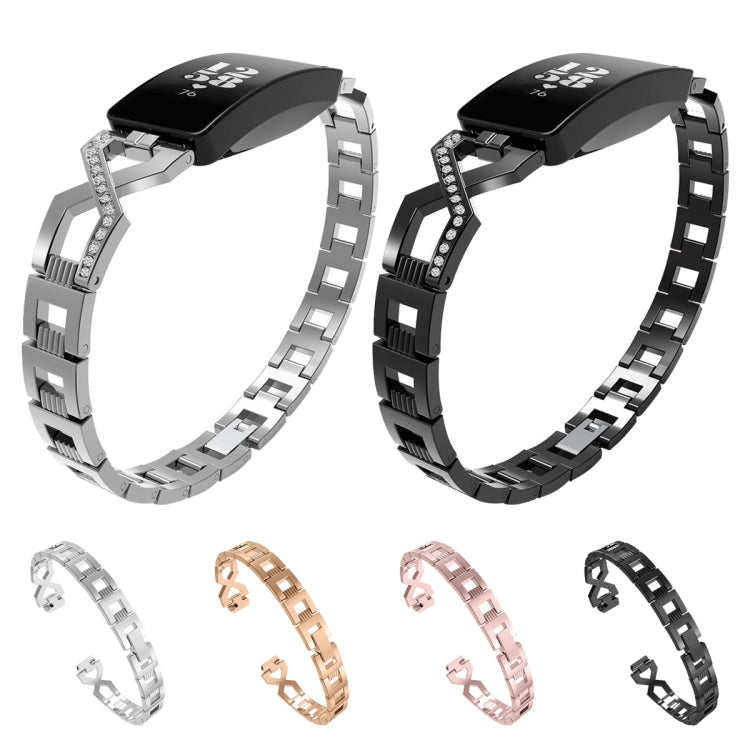 สำหรับ Fitbit Inspire/Inspire HR Metal Cross Chain A ประเภท สายนาฬิกาข้อมือสำหรับเปลี่ยนสายนาฬิกา