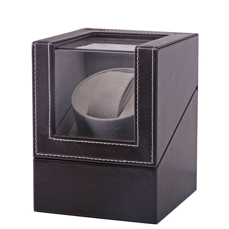 Leather Single Watch Box Electric Motor Watch Shaker Automatic Watch Shaker, US Plug, Single, Ostrich Pattern, Single, Carbon Fibre, Single, Black, Single, Dark Brown