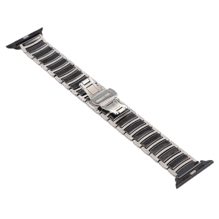 สายนาฬิกาเหล็กเซรามิก, For Apple Watch Series 8&7 41mm / SE 2&6&SE&5&4 40mm / 3&2&1 38mm, For Apple Watch Series 7 45mm / 6 & SE & 5 & 4 44mm / 3 & 2 & 1 42mm, For Apple Watch Series 7 41mm / 6 & SE & 5 & 4 40mm / 3 & 2 & 1 38mm