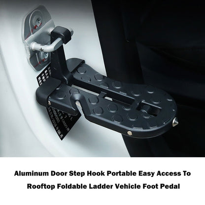 BF013-BK ยานยนต์ประตู Step Hook อลูมิเนียมพับบันได Mini เท้าเหยียบสำหรับรถจี๊ป SUV รถบรรทุก WP, BF013-BK