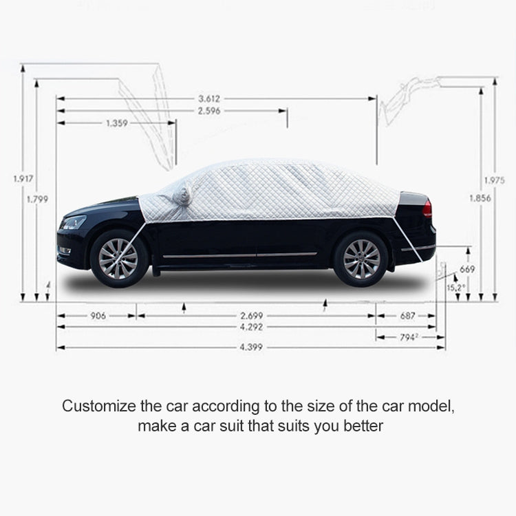 ผ้าคลุมรถยนต์ ผ้าคลุมรถ ครีมกันแดด ฉนวนกันความร้อน Sun Nisor, อลูมิเนียมฟอยล์, Aluminum Foil 3.6x1.6x1.5m