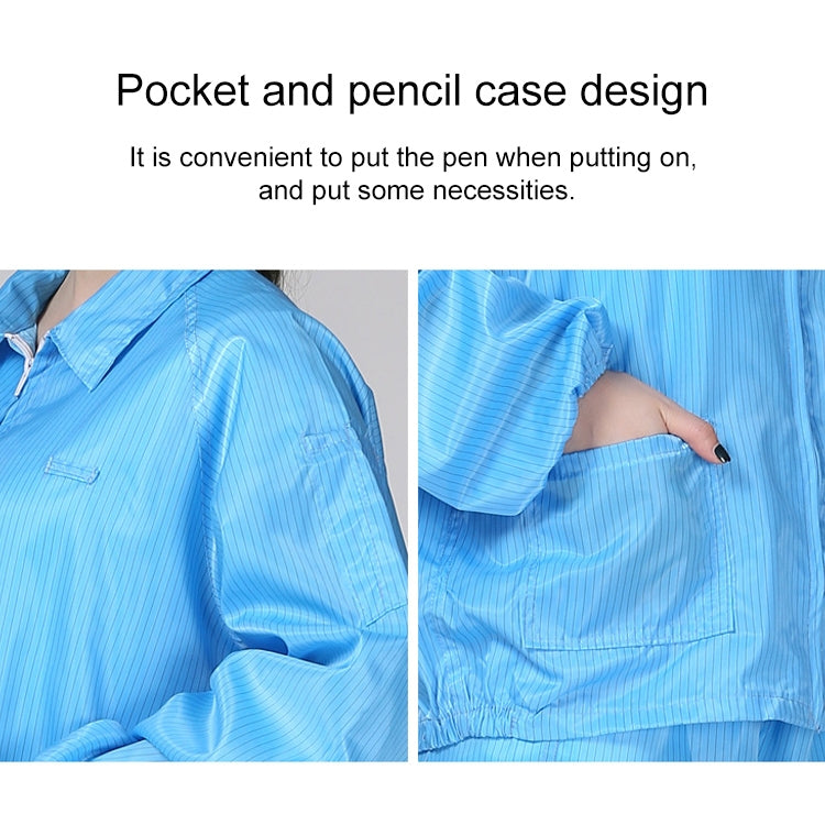 Anti Static Split Lapel Dustless Clothing แถบป้องกันอาหารเสื้อผ้าที่สะอาด, S, M, L, XL, XXL, XXXL, XXXXL, XXXXXL