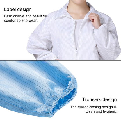 Anti Static Split Lapel Dustless Clothing แถบป้องกันอาหารเสื้อผ้าที่สะอาด, S, M, L, XL, XXL, XXXL, XXXXL, XXXXXL