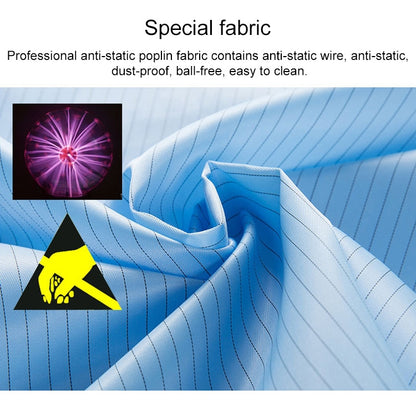 Anti Static Split Lapel Dustless Clothing แถบป้องกันอาหารเสื้อผ้าที่สะอาด, S, M, L, XL, XXL, XXXL, XXXXL, XXXXXL