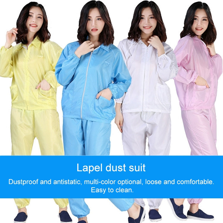 Anti Static Split Lapel Dustless Clothing แถบป้องกันอาหารเสื้อผ้าที่สะอาด, S, M, L, XL, XXL, XXXL, XXXXL, XXXXXL