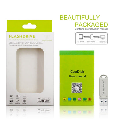 MicroDrive 2 In 1 Lightning + USB2.0 แฟลชดิสก์โลหะแบบพกพา USB, 32GB, 64GB, 128GB
