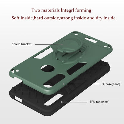 2 in 1 Armor Knight Series PC + เคสป้องกัน TPU พร้อมตัวยึดที่มองไม่เห็น, For Huawei Y9 Prime (2019)