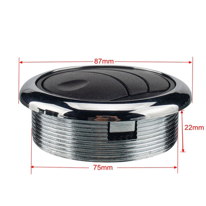 ลูกบิดประเภท 75 มม.AC Air Outlet Vent สำหรับ RV รถบัสเรือยอชท์, ความสูงของเกลียว: 22 มม, 22mm Knob Type