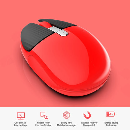 HXSJ M106 2.4GHZ 1600dpi เมาส์ไร้สายโหมดเดียวแบบชาร์จ USB