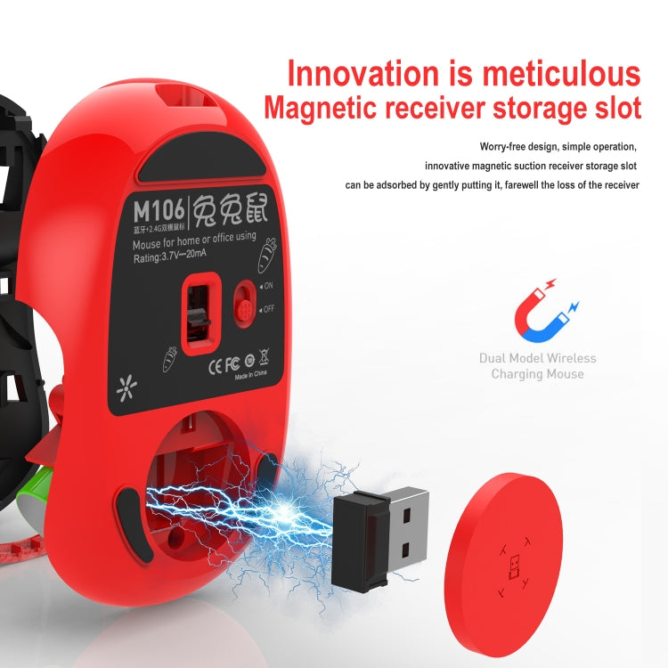 HXSJ M106 2.4GHZ 1600dpi เมาส์ไร้สายโหมดเดียวแบบชาร์จ USB