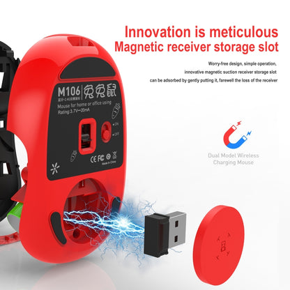 HXSJ M106 2.4GHZ 1600dpi เมาส์ไร้สายโหมดเดียวแบบชาร์จ USB